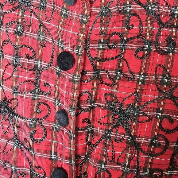 Country Wear Clothing Company Red Black Vintage 90s Plaid Embroidered‎ Size 20W - Picture 6 of 14